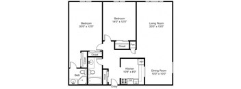 Taymil East Shore Apartment Homes 2 Bedroom 2 Bathroom Floor Plan