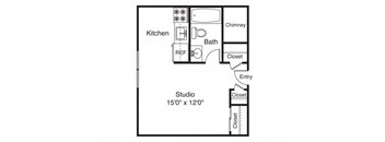 Taymil Landings on the Trail Studio Floorplan