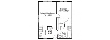 Taymil Yarmouth Landing 1 Bedroom 1 Bathroom Floor Plan