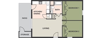 2-Bedroom, 1-Bath