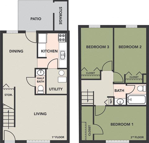 3-Bedroom, 1.5-Bath Townhome