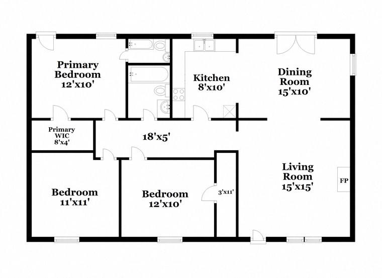 a floor plan of a house with bedrooms and a living room