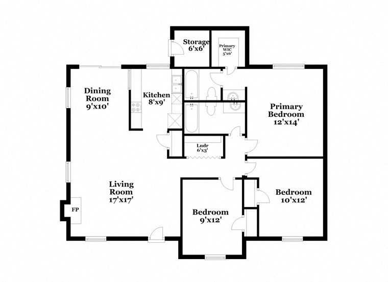 a floor plan of a home with two bedrooms and two bathrooms and a living room