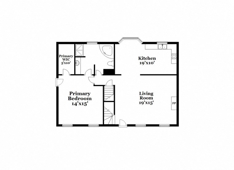 a floor plan of a house with a bedroom and a living room