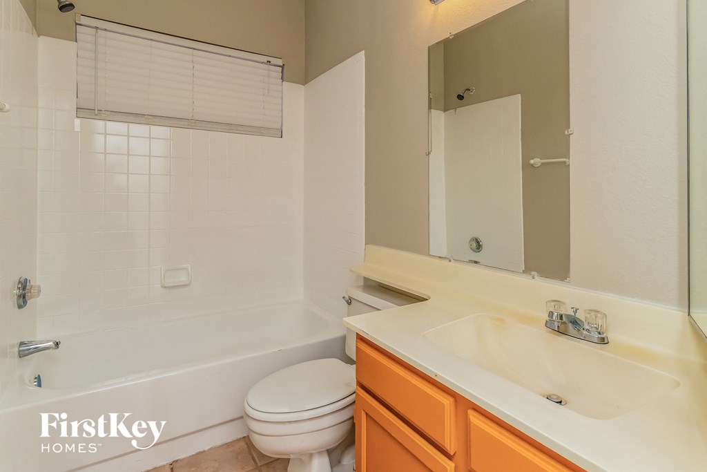 a bathroom with a sink and a toilet and a tub