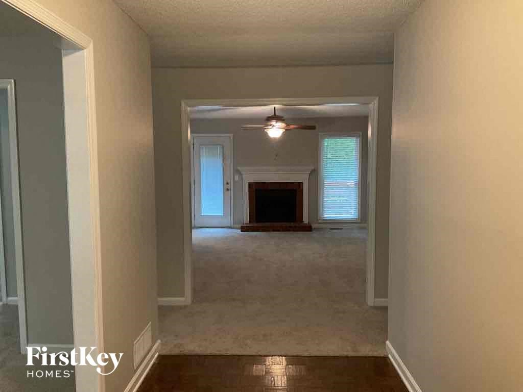 a view of the living room from the dining room