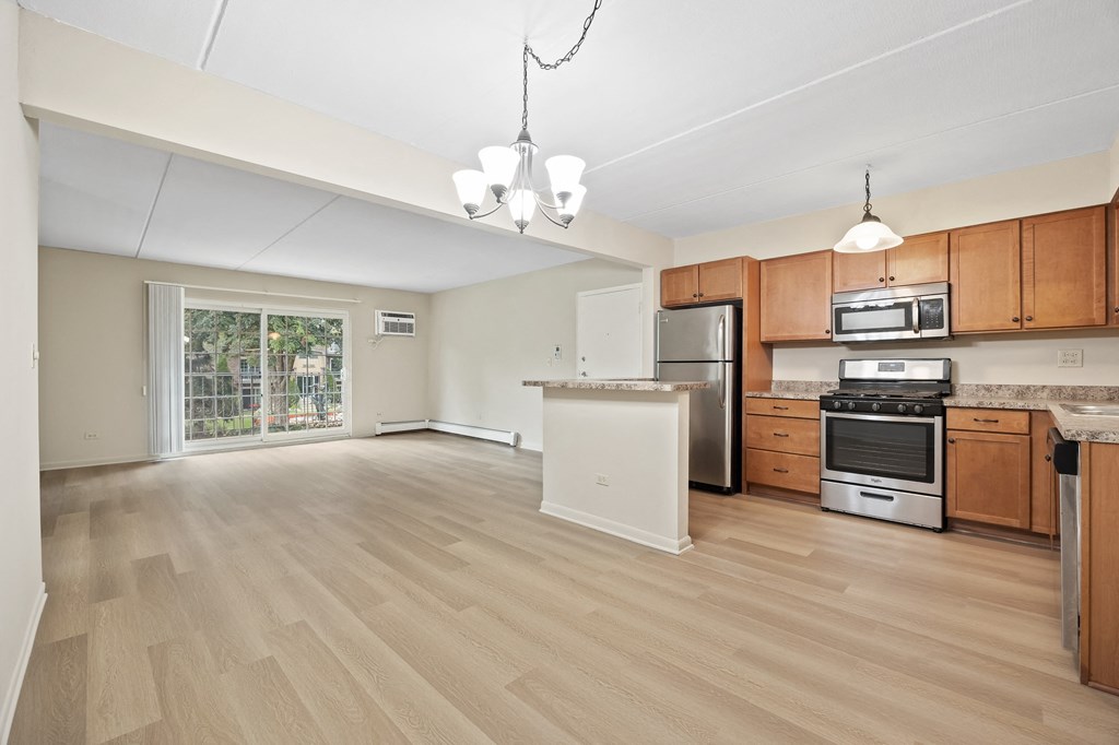 the preserve at ballantyne commons apartment living room and kitchen