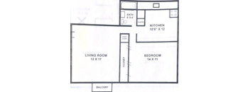 1 bedroom, 1 bath