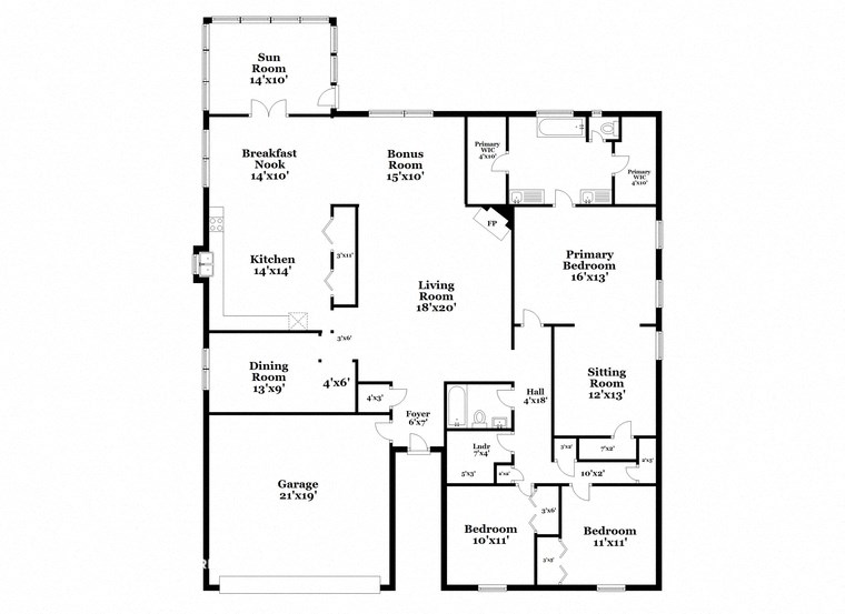 a floor plan of a house with two floors and a garage