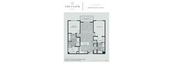 B - 2 Bedroom 2 Bath Floor Plan Layout - 1143 Square Feet
