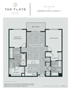 B - 2 Bedroom 2 Bath Floor Plan Layout - 1143 Square Feet