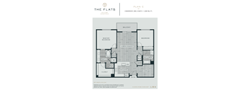 C - 2 Bedroom 2 Bath Floor Plan Layout - 1223 Square Feet