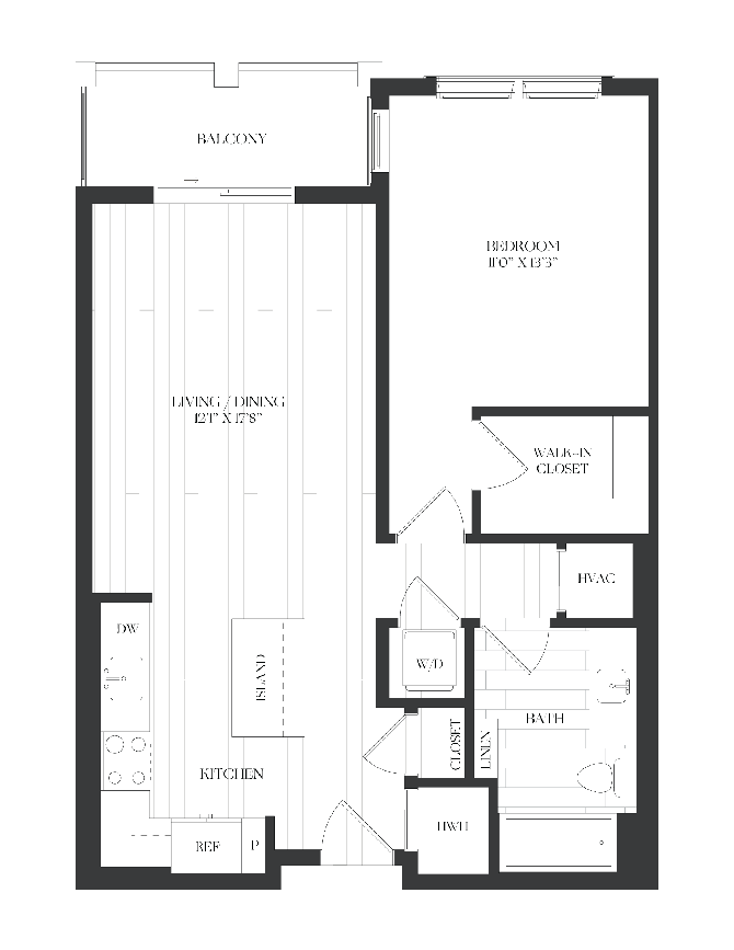 1 Bed/1 Bath-1B-3-A