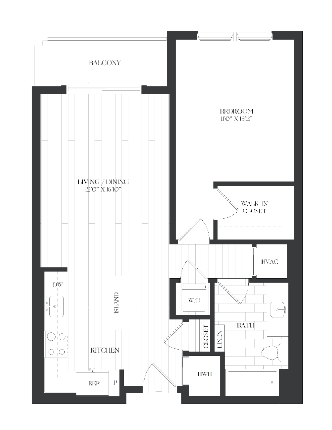 1 Bed/1 Bath-1B-3-B