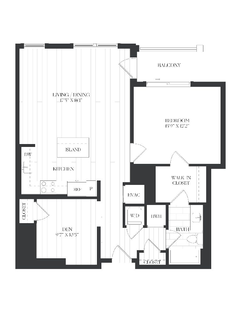 1 Bed/1 Bath Den-1D-3