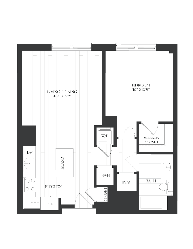1 Bed/1 Bath-1B-1-A