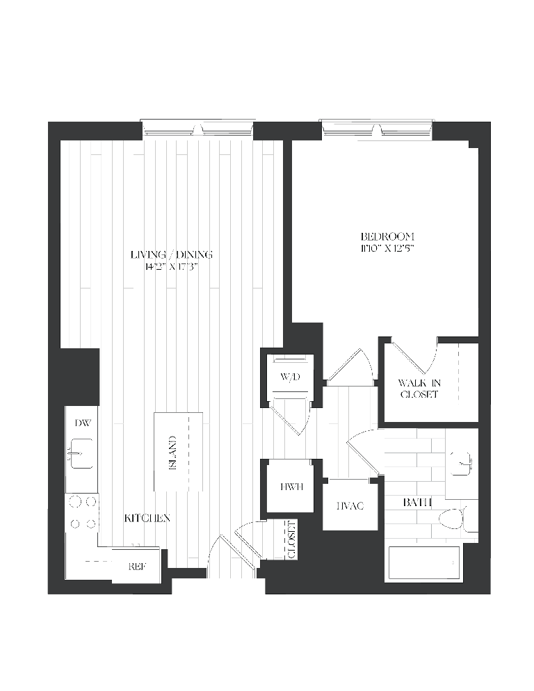 1 Bed/1 Bath-1B-1-C