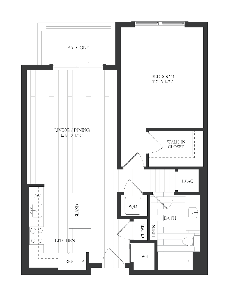 1 Bed/1 Bath-1B-3-E