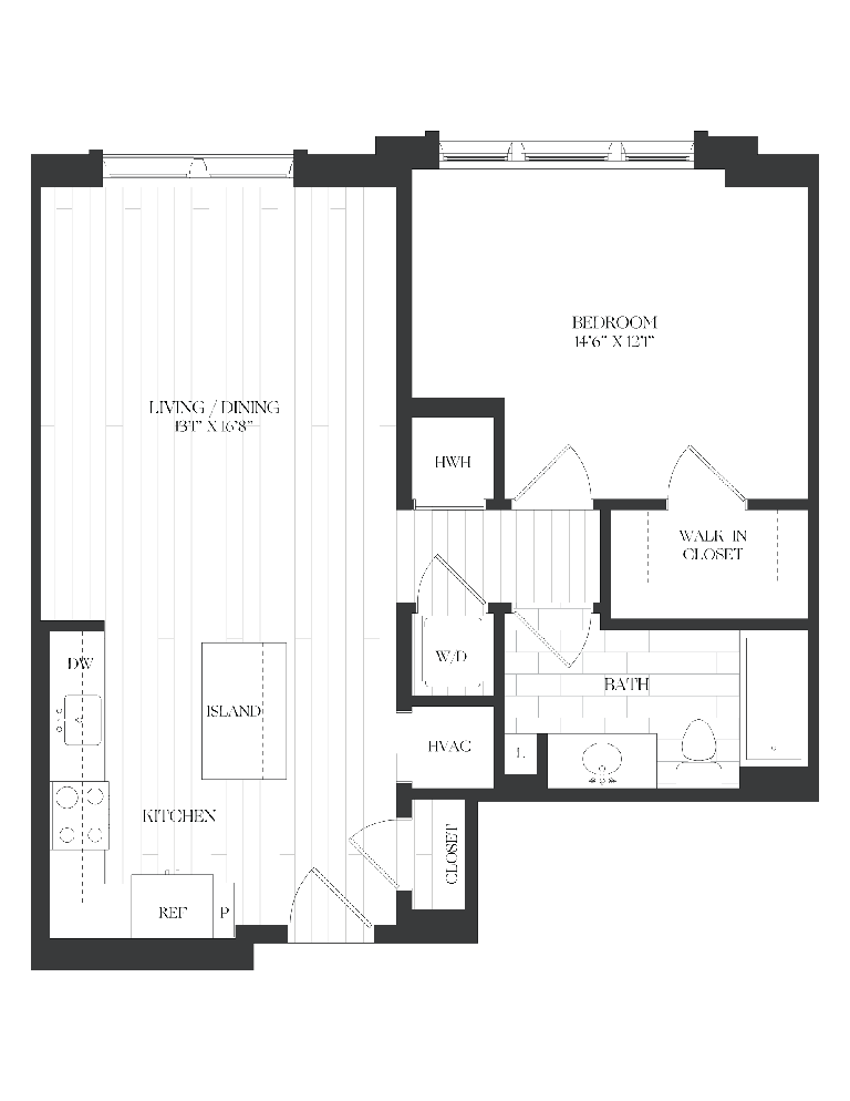 1 Bed/1 Bath-1B-4-A
