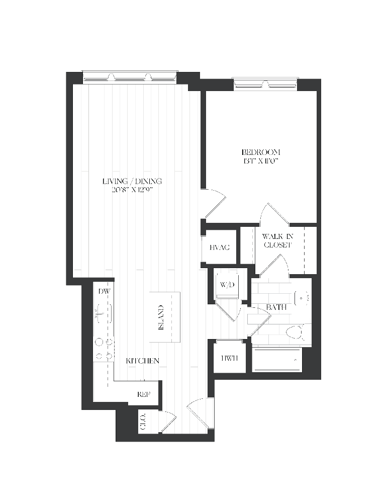 1 Bed/1 Bath-1B-7-A