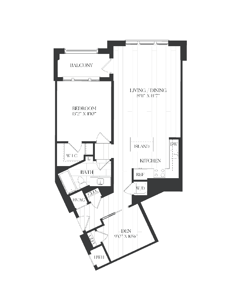 1 Bed/1 Bath Den-1D-5