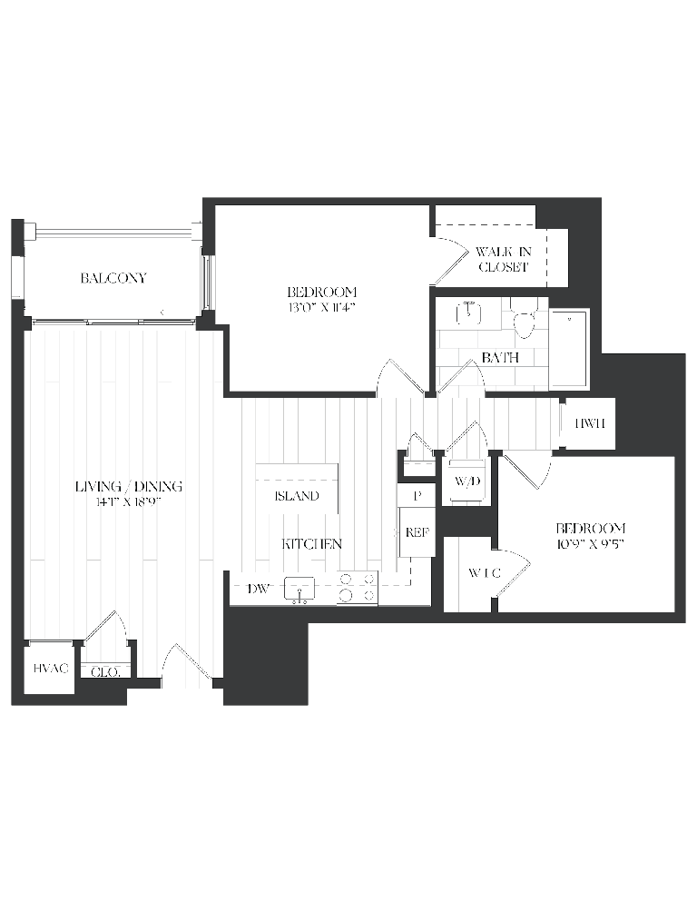 1 Bed/1 Bath Den-1D-6