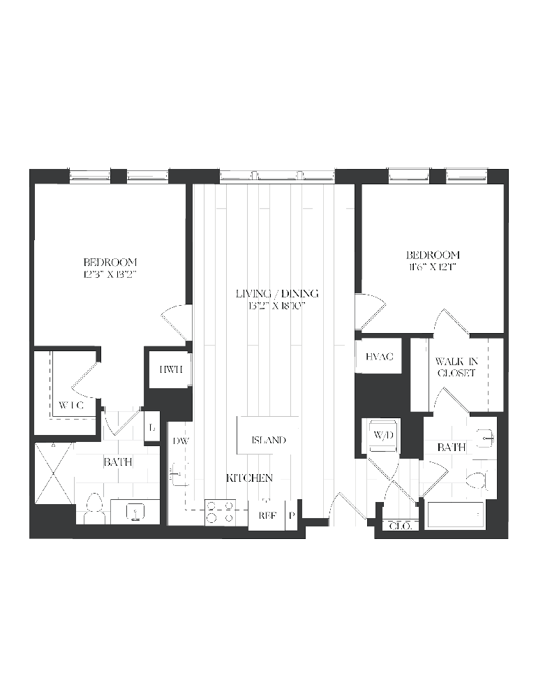 2 Bed/2 Bath-2B-1-C