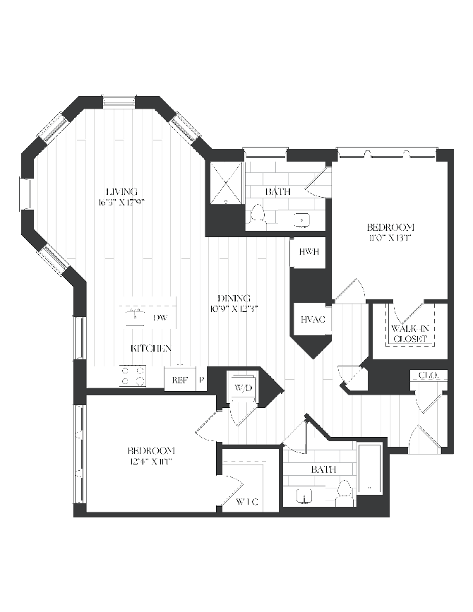 2 Bed/2 Bath-2B-12-A