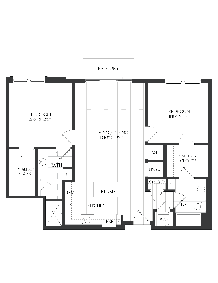2 Bed/2 Bath-2B-2-A