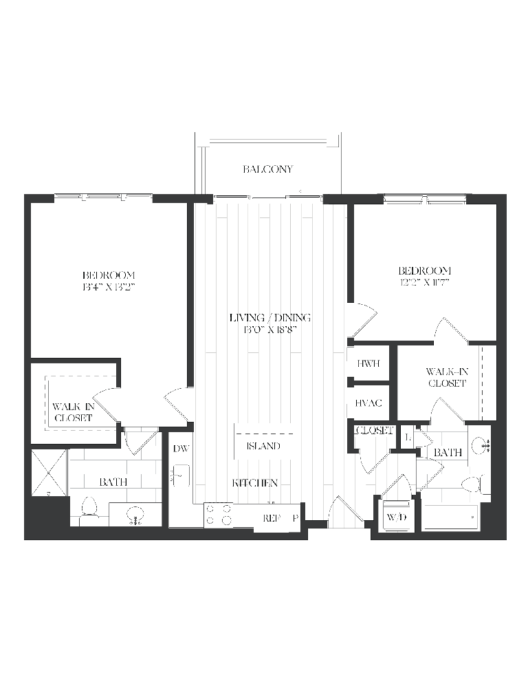 2 Bed/2 Bath-2B-2-B