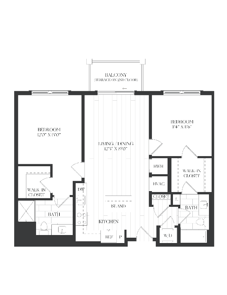 2 Bed/2 Bath-2B-2-C
