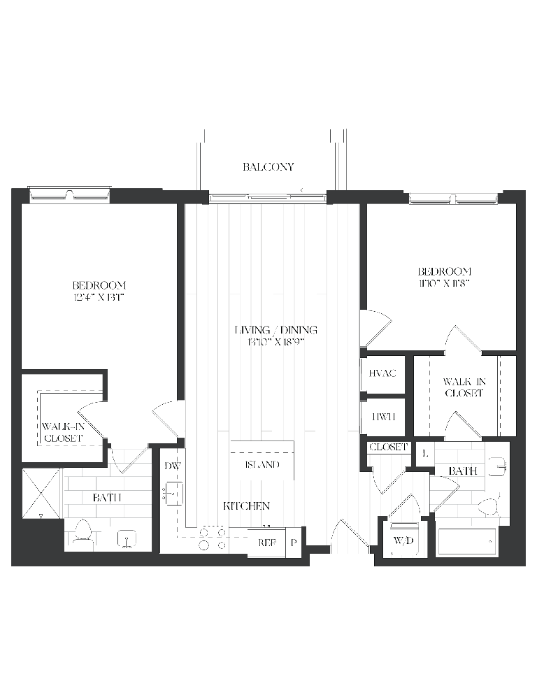 2 Bed/2 Bath-2B-2-D