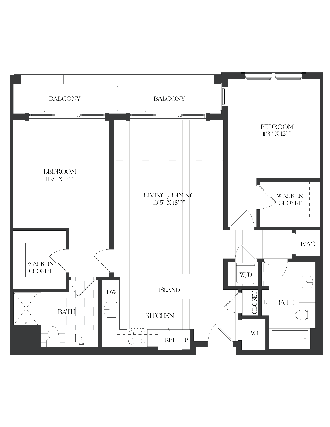 2 Bed/2 Bath-2B-3-A