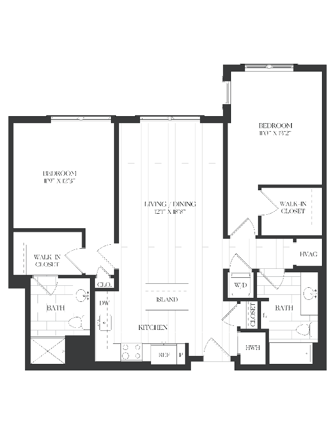 2 Bed/2 Bath-2B-3-C