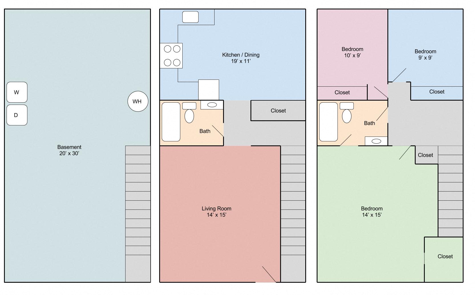 3 Bedroom 2 Bath Town Home