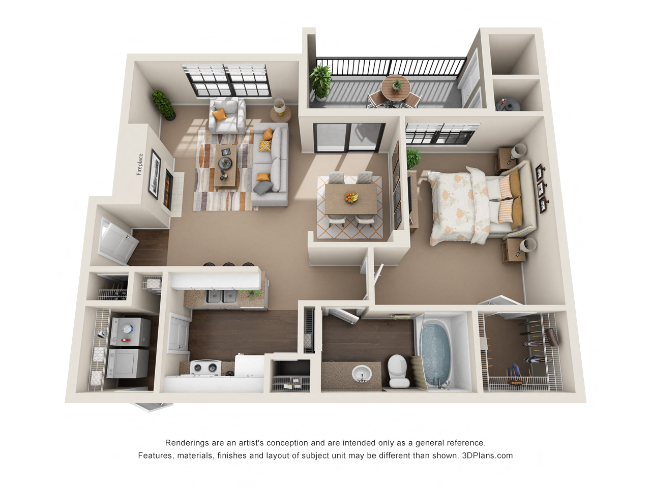 Chinaberry Floor Plan at Ventana Oaks Apartments, Austin
