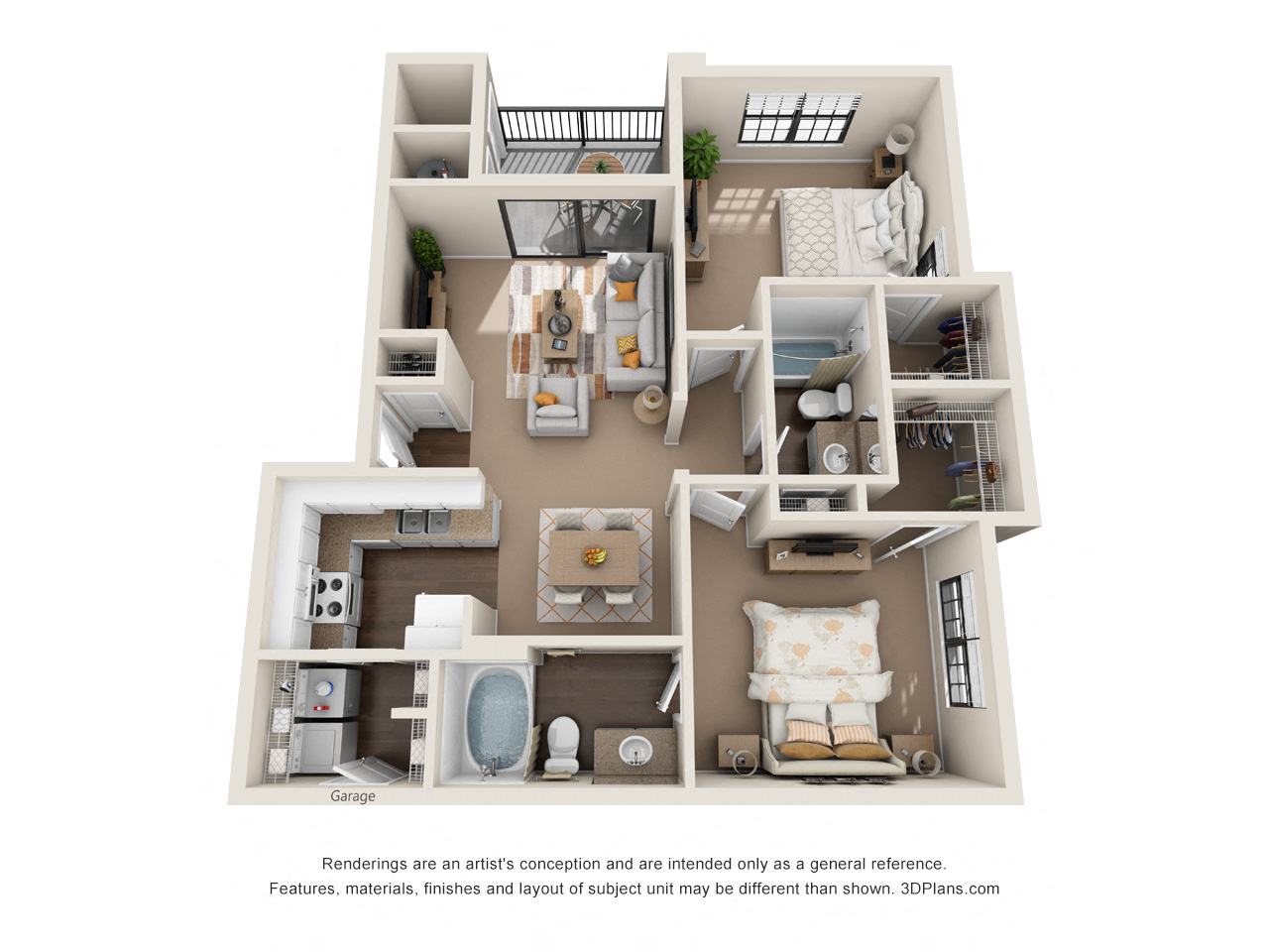 Cottonwood Floor Plan at Ventana Oaks Apartments, Austin