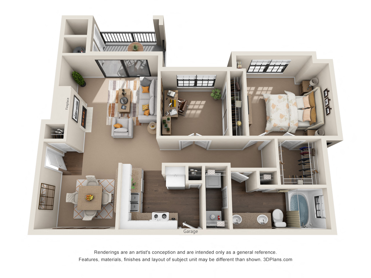 Cypress Floor Plan at Ventana Oaks Apartments, Texas, 78717