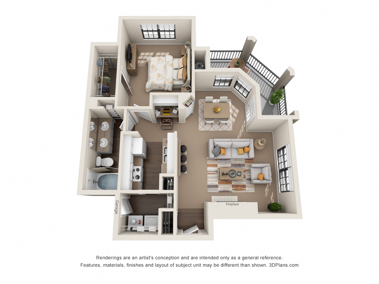 Red Bud Floor Plan at Ventana Oaks Apartments, Austin, 78717