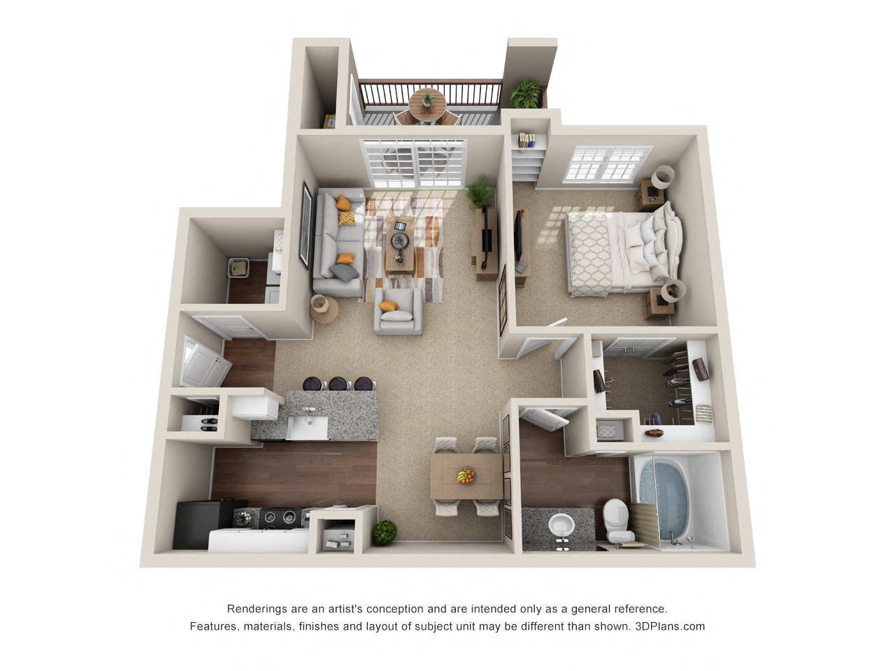 A1 Floor Plan at La Ventura Apartments, Plano