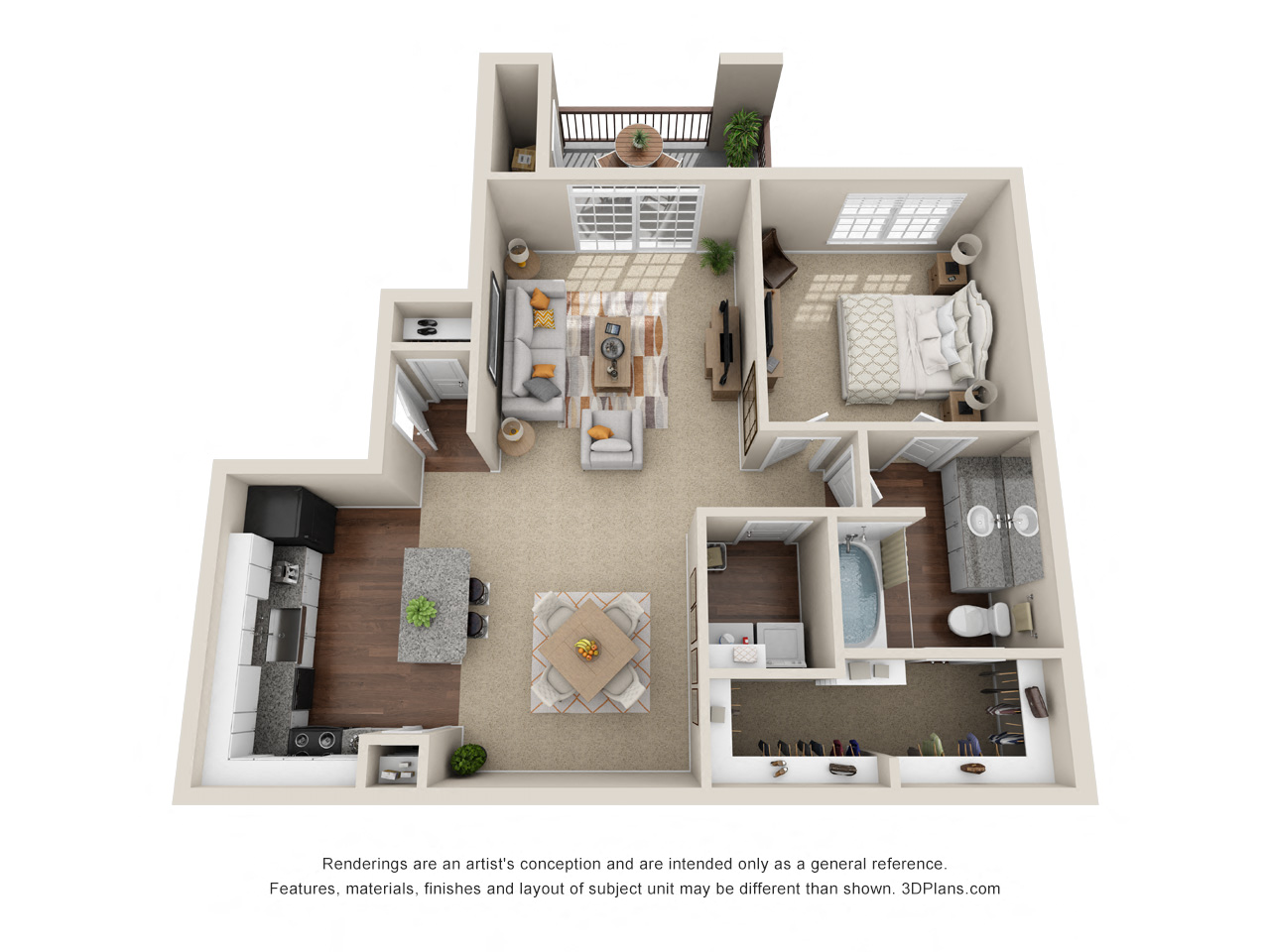 A2 Floor Plan at La Ventura Apartments, Texas