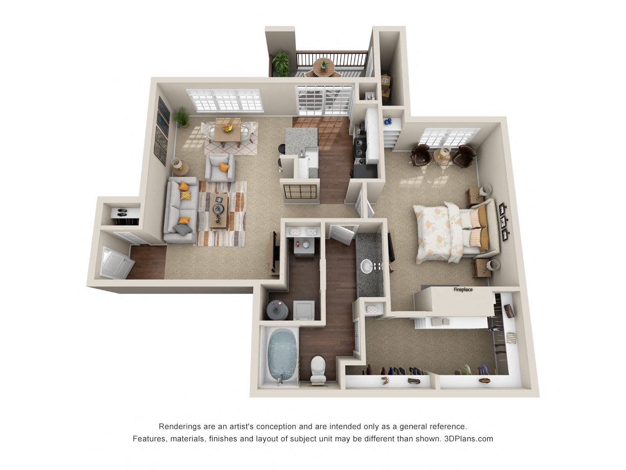 A3 Floor Plan at La Ventura Apartments, Texas, 75093