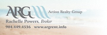 the logo of action reality group on top of a beach