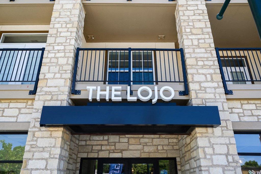 the lobo signage on the front of a building