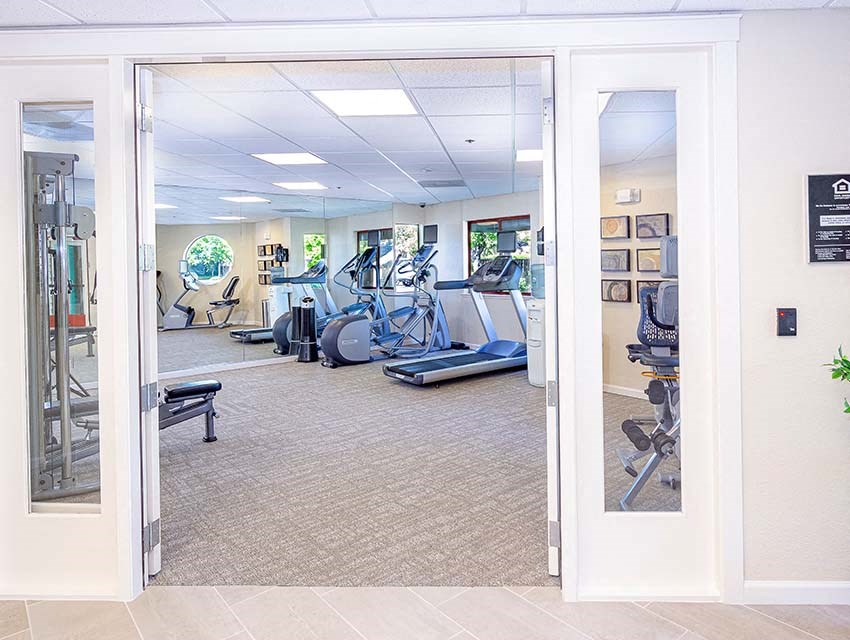 View into Gym area through door
