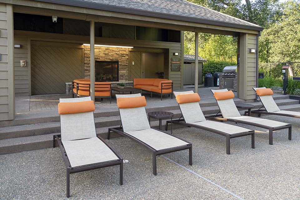 Lounge chairs in a row