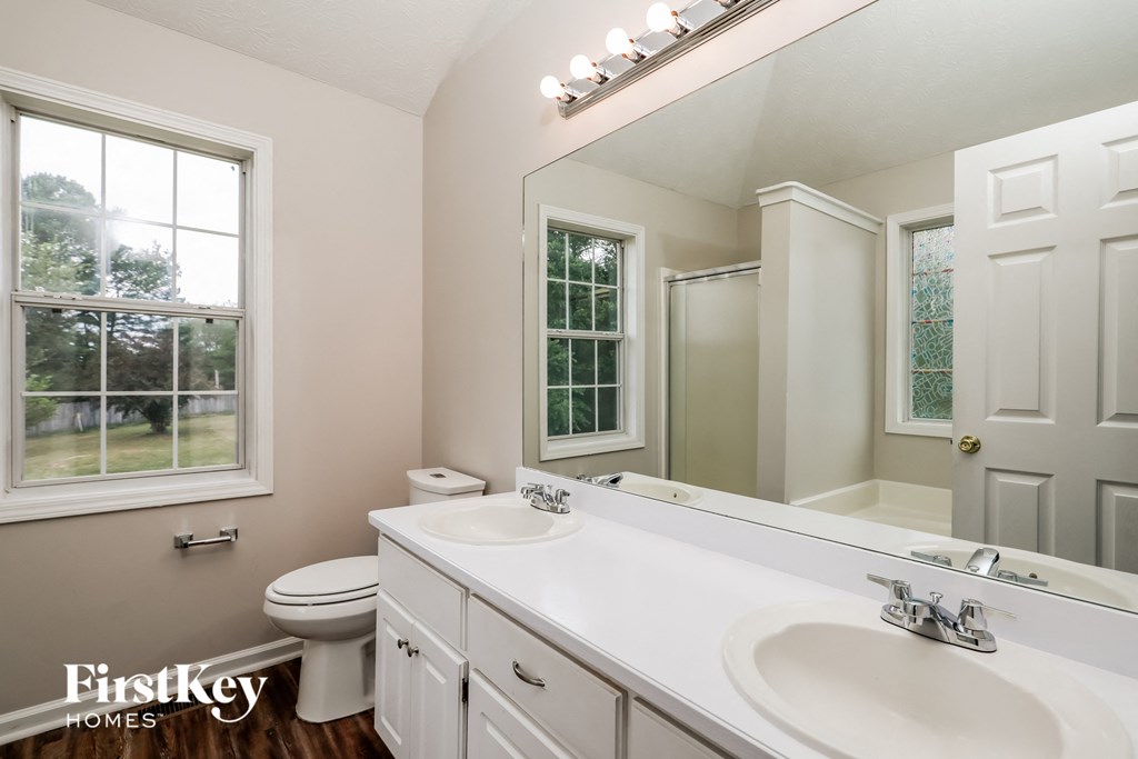 a bathroom with a toilet and a sink and a mirror