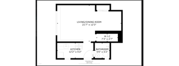 Studio, 1 Bathroom