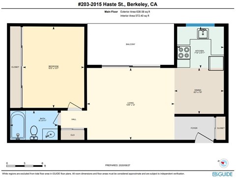 2015 Haste St. - 1Bed Floor Plan