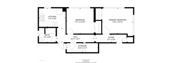 2 Bedrooms, 1 Bathroom